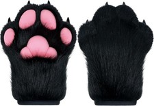 Cosplay Fursuit Paw Gloves Furry Claw Gloves Built-in Whistle Decompression Toys