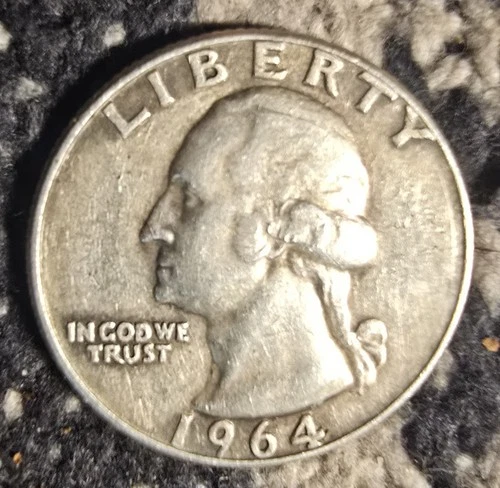 RARE 1964 Error 90% Silver Quarter, No Mint Mark, Liberty on Rim