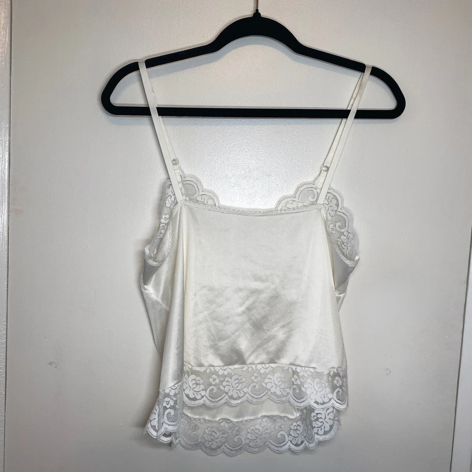 Camisola vintage Sears Daye rosa satinado y encaje coqueta Lolita 36 Foto 2 de 4