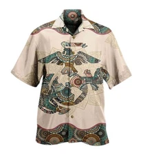United States Marine Corps Vintage Beige Hawaiian Shirts   Beachwear For Men   H