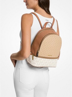 Michael Kors Rucksack Tasche RHEA MD ZIP BACKPACK camel multi vanilla