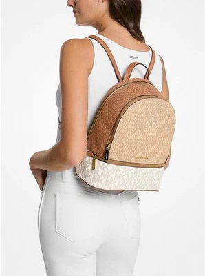 Michael Kors Rucksack Tasche RHEA MD ZIP BACKPACK camel multi vanilla - Bild 1 von 4