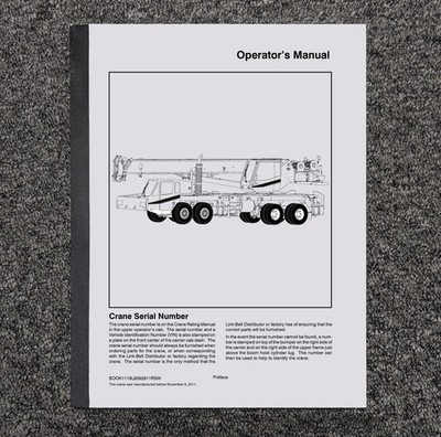 Link-Belt HTC-8640SL HTC8640SL Crane Owner Operator User Guide Manual 1116