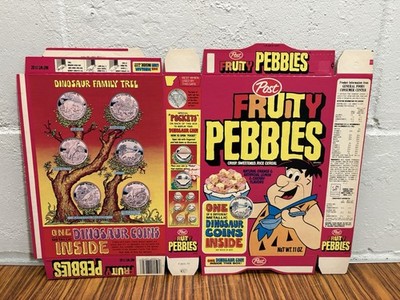 fruity pebbles Cereal Box 1979 Dinosaur Box Nos Post Flat Box Nos Original Rare!