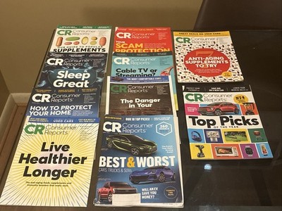 Consumer Reports Magazine Lot 10 Issues 2023-2024 Inc. Auto Issue, Health Etc