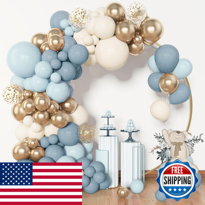 Amandir 153Pcs Dusty Blue Balloon Garland Arch Kit Different Sizes 18 12 10 5