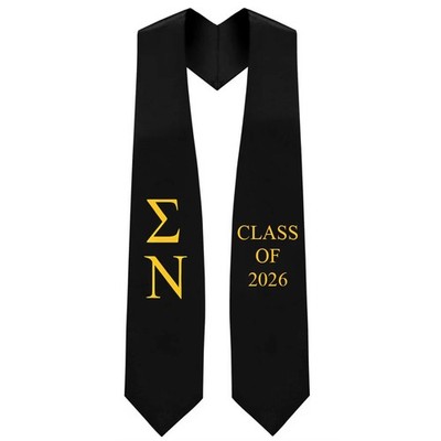 Sigma Nu Greek Lettered Stole W/ Year