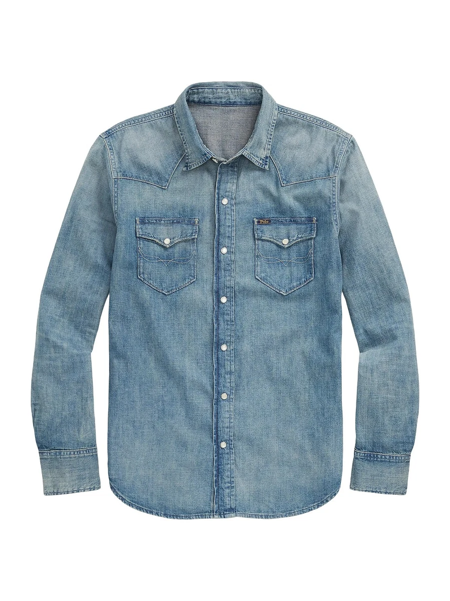 Polo Ralph Lauren Denim Long Sleeve Casual Button-Down Shirts for