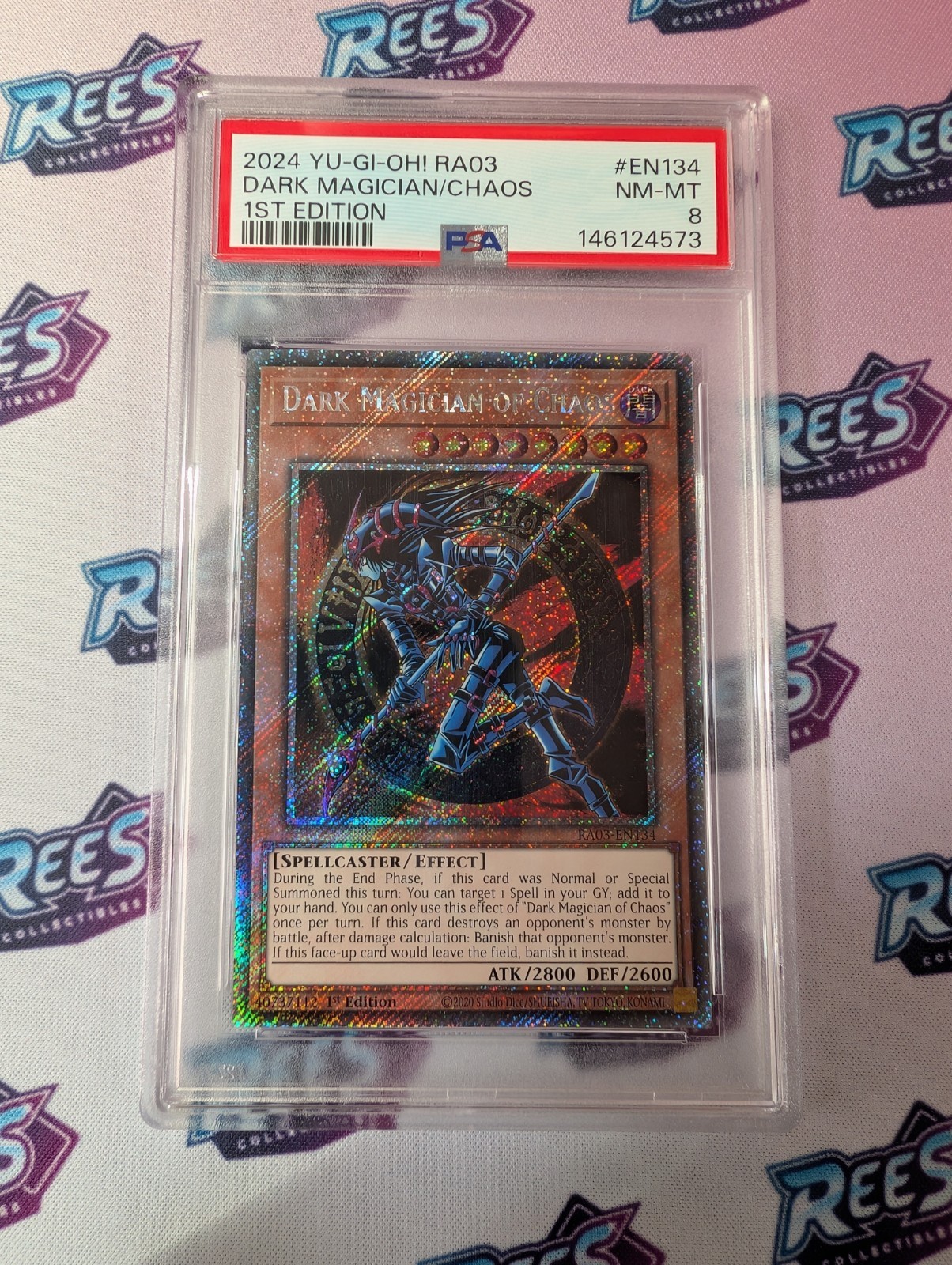 2024 YU-GI-OH! RA03-QUARTER CENTURY BONANZA #EN134 DARK MAGICIAN OF CHAOS PSA 8