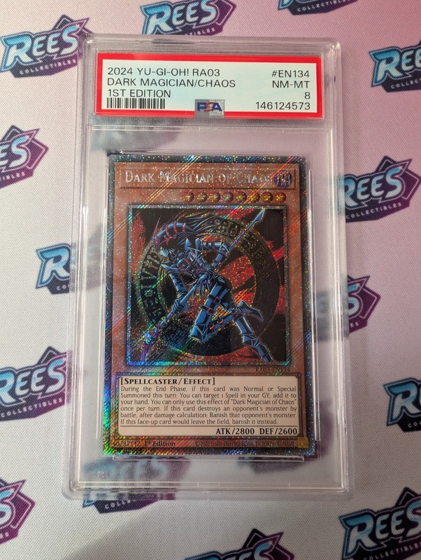 2024 YU-GI-OH! RA03-QUARTER CENTURY BONANZA #EN134 DARK MAGICIAN OF CHAOS PSA 8