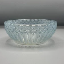 Rare Vintage R. Lalique Crystal Blue Frosted Jaffa Bowl Signed France 8.5