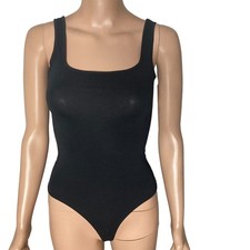 BP Bodysuit Womens XXS Stretch Thong Black New
