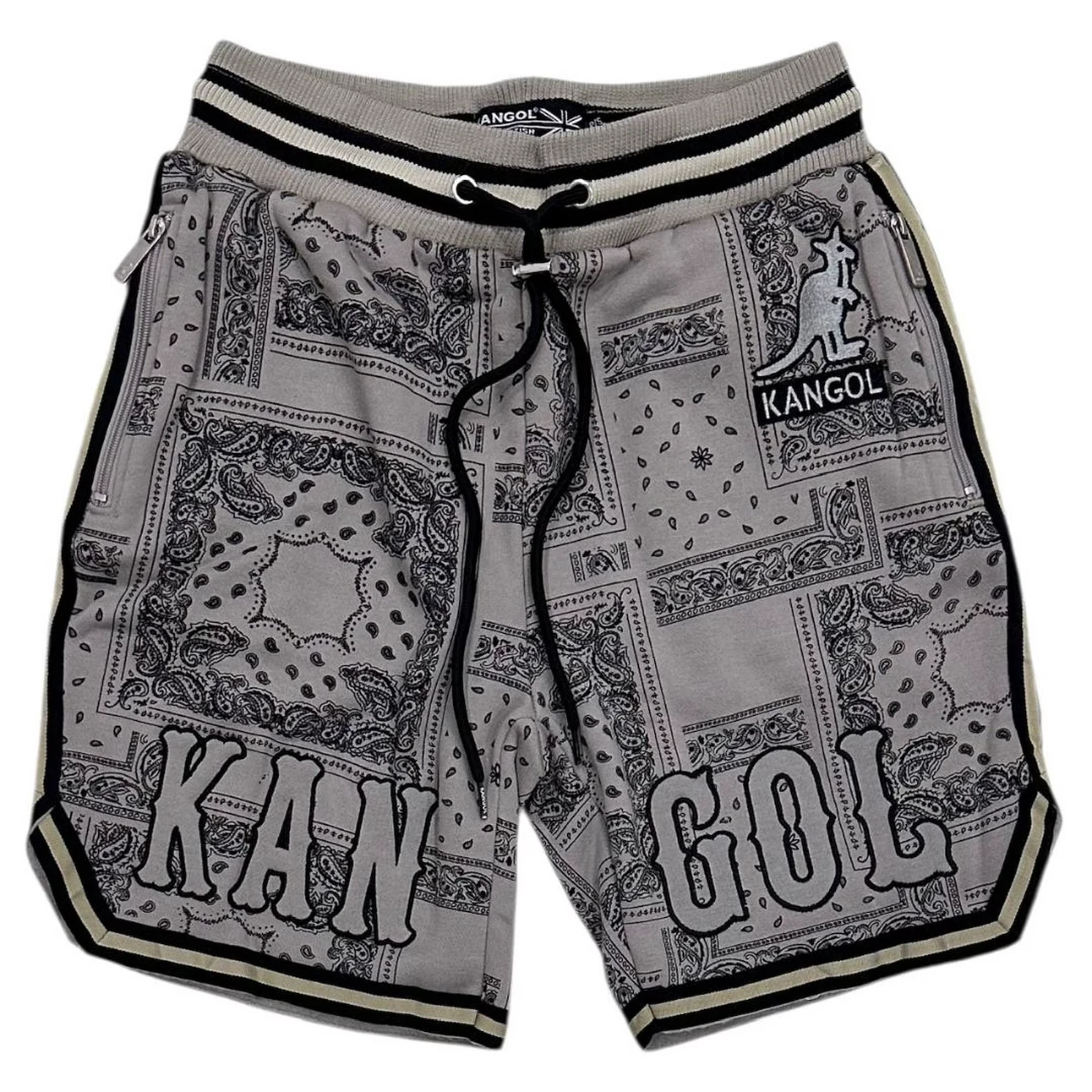 Kangol Shorts Paisley Fleece Men's S Small Boxed Out Gray Dark Heather Mix