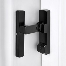Barn Door Lock 90 Degree Black Flip Gate Latch Zinc Alloy Right Angle Hardware