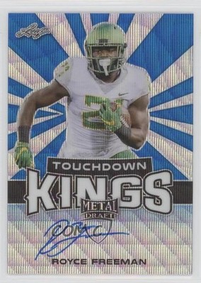 2018 Leaf Metal Draft Blue Wave 11/20 Royce Freeman #TK-RF1 Rookie Auto RC 1e5