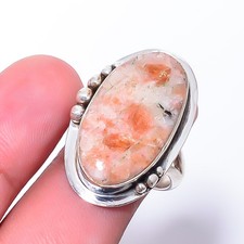 Golden Sunstone - Madagascar Gemstone 925 Sterling Silver Ring s.7.5 Sku20