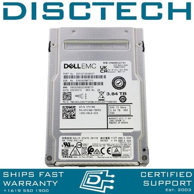 Dell FH1W9 / KIOXIA Toshiba KPM6WRUG3T84 3.84TB 2.5 12Gbps RI 1DWPD SED FIPS SSD