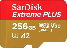 SanDisk - Extreme PLUS 256GB microSDXC UHS-I Memory Card SDSQXBD-256