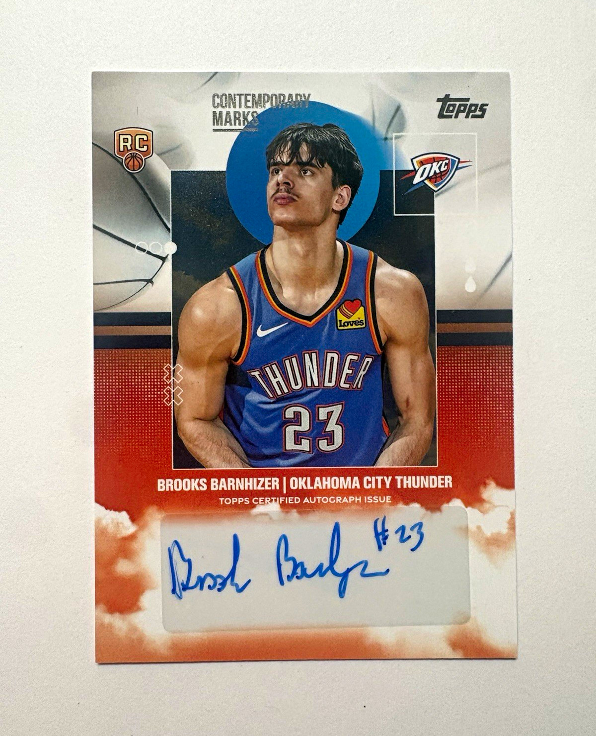 Topps 2025-26 Contemporary Marks Brooks Barnhizer CM-BB Auto RC Thunder
