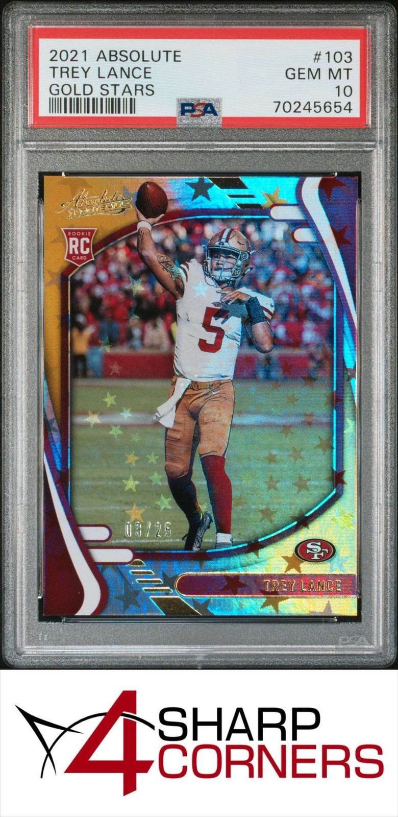 Trey Lance Panini Absolute #103 Gold Stars