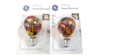 GE Lighting 46645 Party Light 25-Watt Stained Glass A19 Light Bulb 5-Pack
