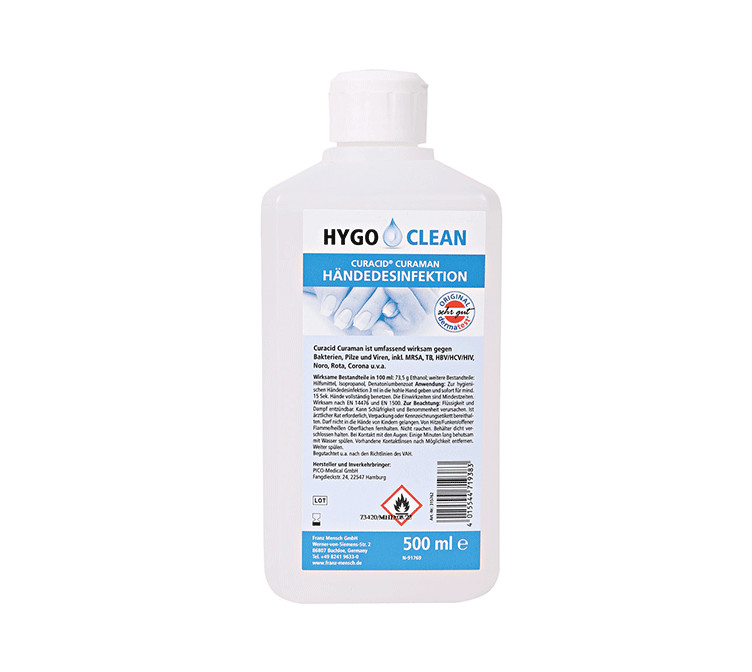HygoClean 0,5L Alkoholische Händedesinfektion Curacid® Curaman