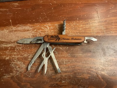 Bahamas Pocket Knife 11 Multi Tools Engraved with Letter  J 