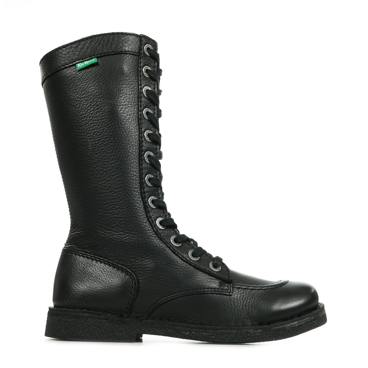 Bottes Kickers femme Meetkiknew Noir Noire Cuir Lacets