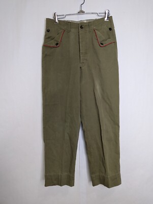 VTG Boy Scouts GREEN PANTS 31 Waist Pocket Flaps 50s/60s Union Made BSA uniform