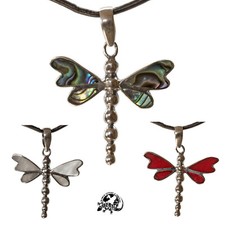 Pe-197-- / Anhänger 925 Sterling Silber Schmuck Dragonfly Handarbeit Muschel