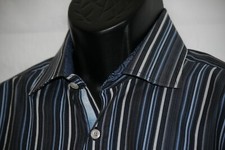 English Laundry shirt 16 32/33 striped long sleeve cotton shirt w flip cuffs