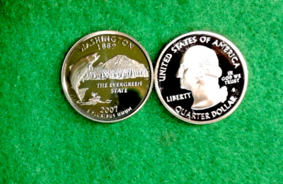 2007 - S  Gem Proof Clad WASHINGTON   Statehood Washington Quarter
