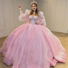 Glitter Quinceanera Dress with Detachable Sleeves Beaded Sweetheart Ball Gowns