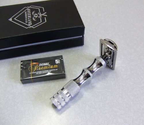 NOS Greenland Barber & Co. Double Edge Safety Razor Gift Set in Box - NICE - Picture 4 of 10