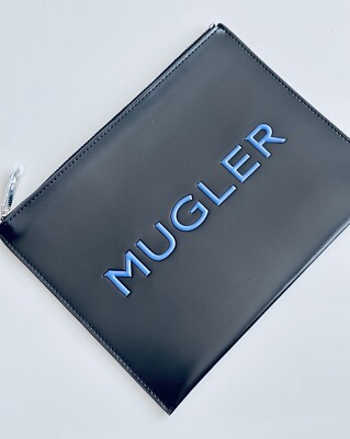 MUGLER Cosmetic Pouch Bag Limited Edition Faux Leather (Black 9,5