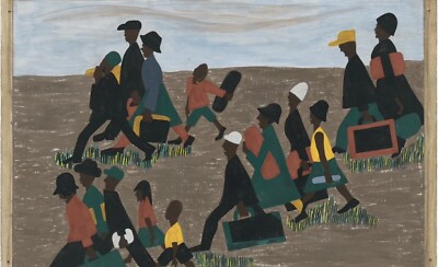 Jacob Lawrence - 17'' x 22'' Kunstdruck Die Migranten kamen in großer Zahl an