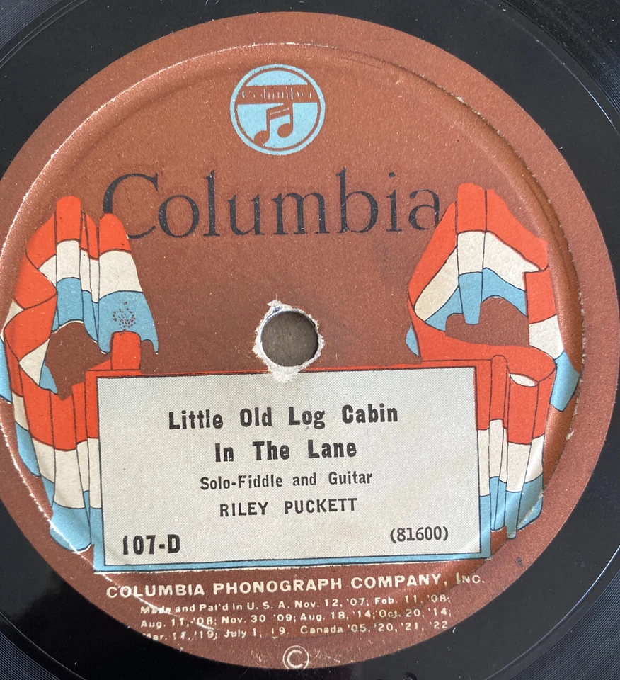 BLUEGRASS - RILEY PUCKETT 78 COLUMBIA 107-D ROCK ALL OUR BABIES TO SLEEP 1924 V - Image 3 of 4