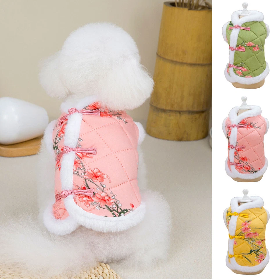 Pet Dog Winter Warm Fleece Button Vest Clothes Puppy Plush Jacket Sweater Coat⇓ - Image 2 of 4