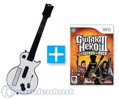 Nintendo Wii Spiel - Guitar Hero 3: Legends of Rock + Les Paul Guitar - Bild 1 von 2