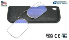 Thin Reading Glasses Blue Light Protective Case Stainless Steel