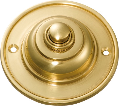 classic round brass 75 mm diameter 12 V wired door bell press,button,6 finishes - Picture 8 of 13