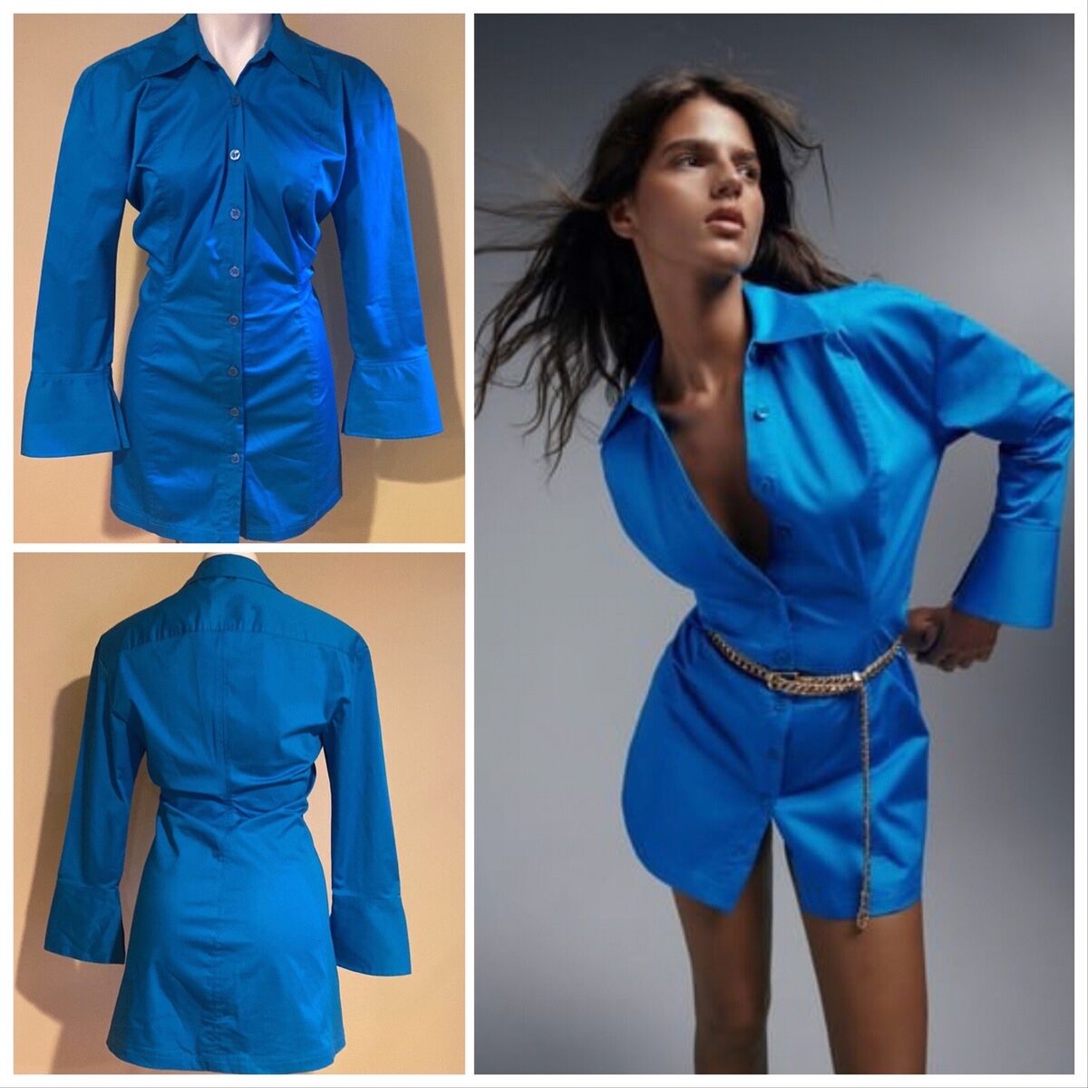 NWT ZARA SS21 BLUE COTTON SHIRT DRESS 8908/814 | eBay NWT ZARA SS21 BLUE COTTON SHIRT DRESS 8908/814 | eBay