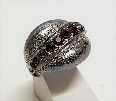 Bague Ancienne Argent Massif Taille 58 – Cristal – 8,5 Gr – Véritable Vintage