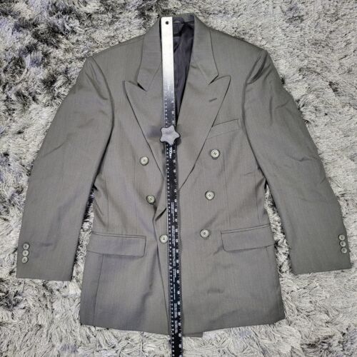 Chaqueta Blazer Vintage Nino Cerruti Para Hombre 40R Verde Doble Pecho Muesca Solapa - Imagen 11 de 20