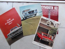 LOT de 4 catalogues voiture americaine PLYMOUTH PRESTIGE 1962 1963 1964 brochure