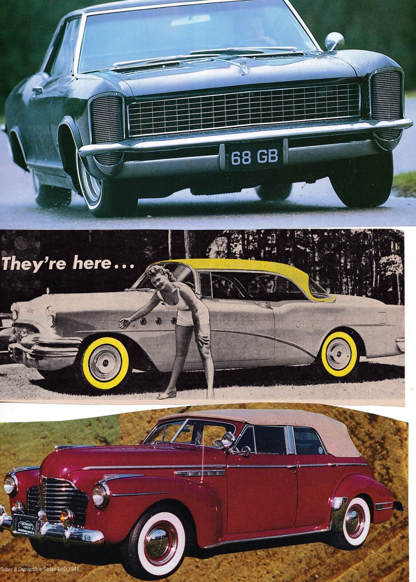 40 LOT Vintage BUICK Cars, Large-Size Magazine Clips From