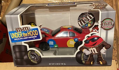 M&M's Under The Hood Race Car Red Candy Dispenser Yellow Limited