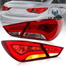VLAND Red Tail Lights For Hyundai Sonata 6th Gen Sedan 2011-2014 LED Rear Lamps