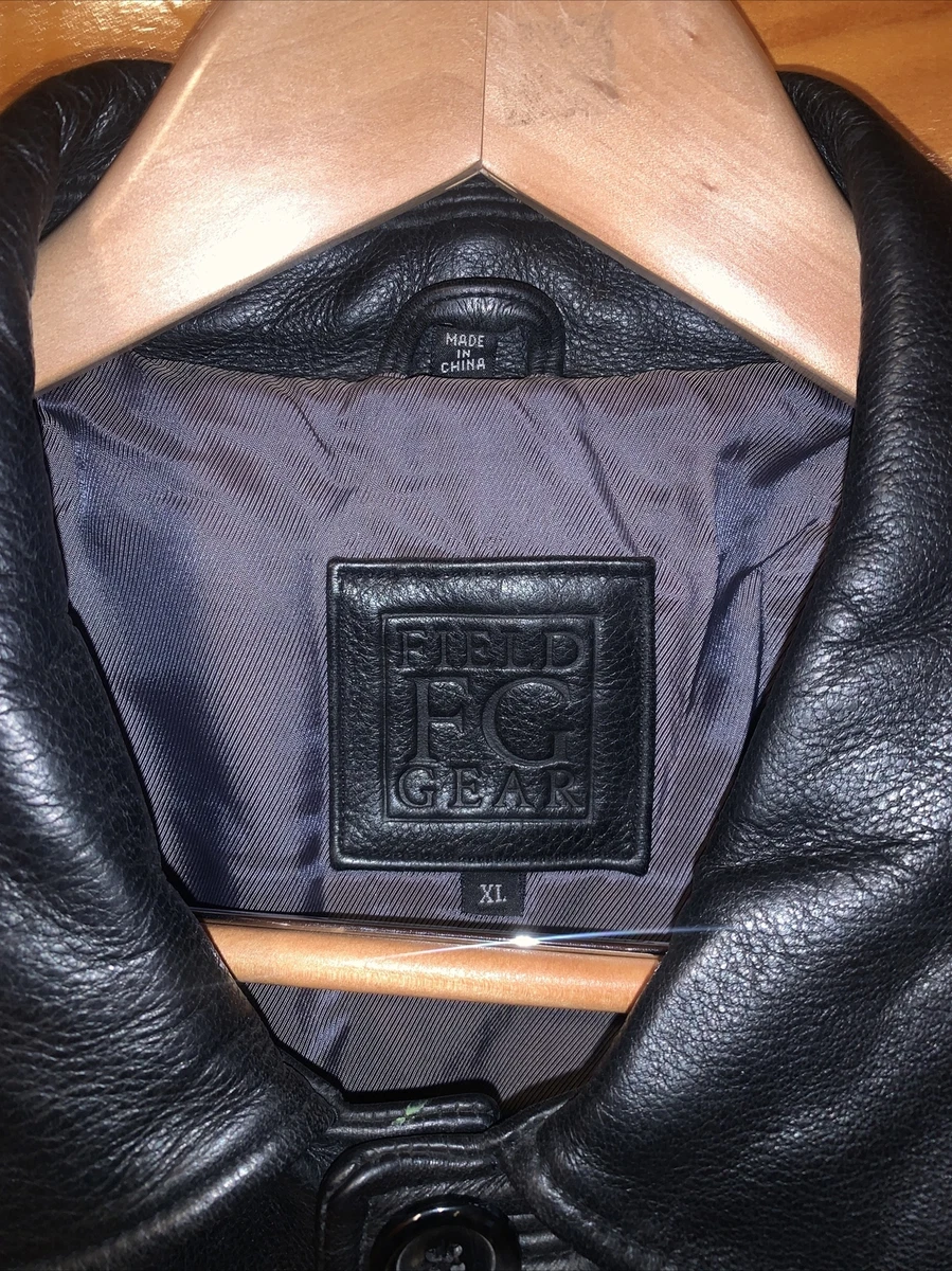 FIELD GEAR FG Heavy Premium Vintage Leather Jacket Black Men s Size XL 17730