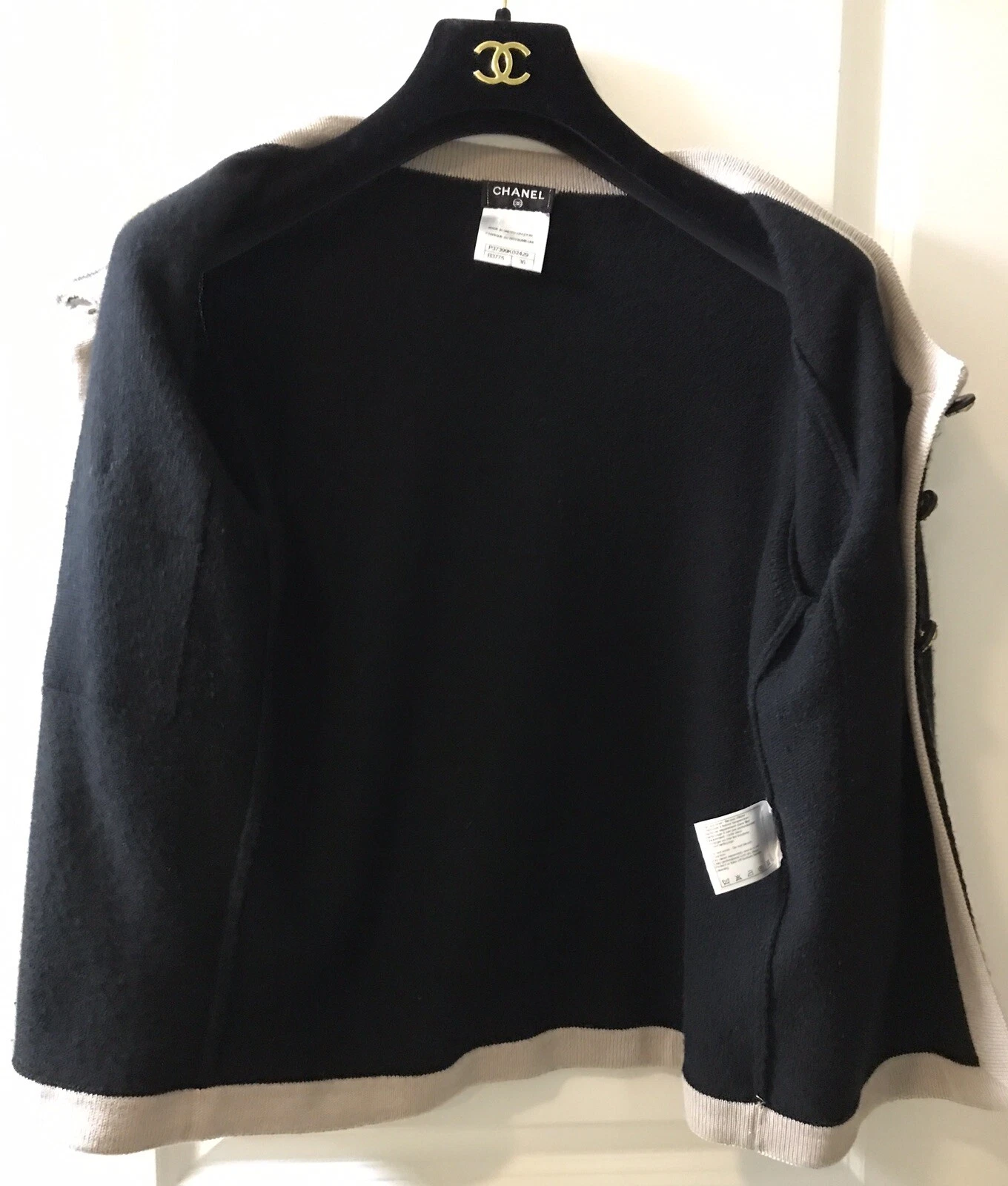GIACCA CARDIGAN PIÙ WANTED CHANEL 10C VENEZIA NERO CASHMERE 36 ICONICA